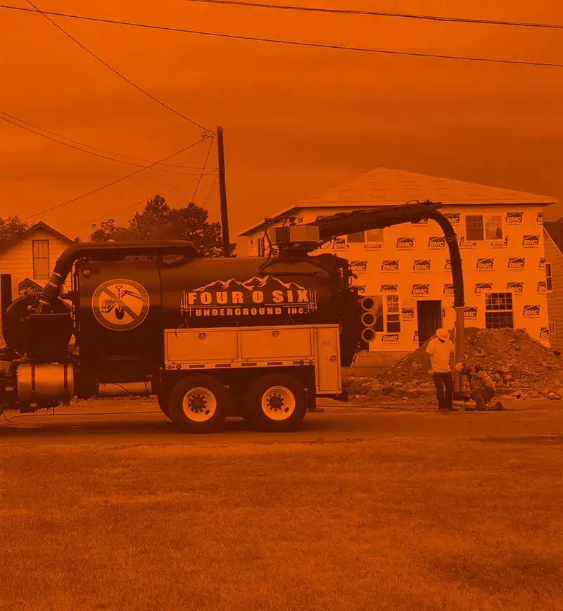 Four O Six Underground hydro-vac truck on a job site
